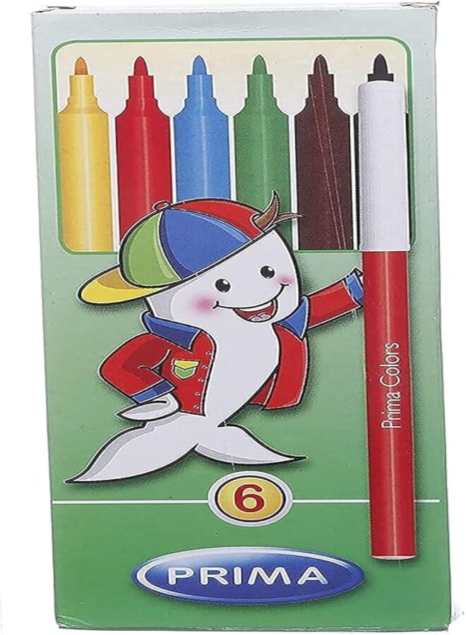 Prima Fibretip Colors, Set of 6 Pieces, Multi Color
